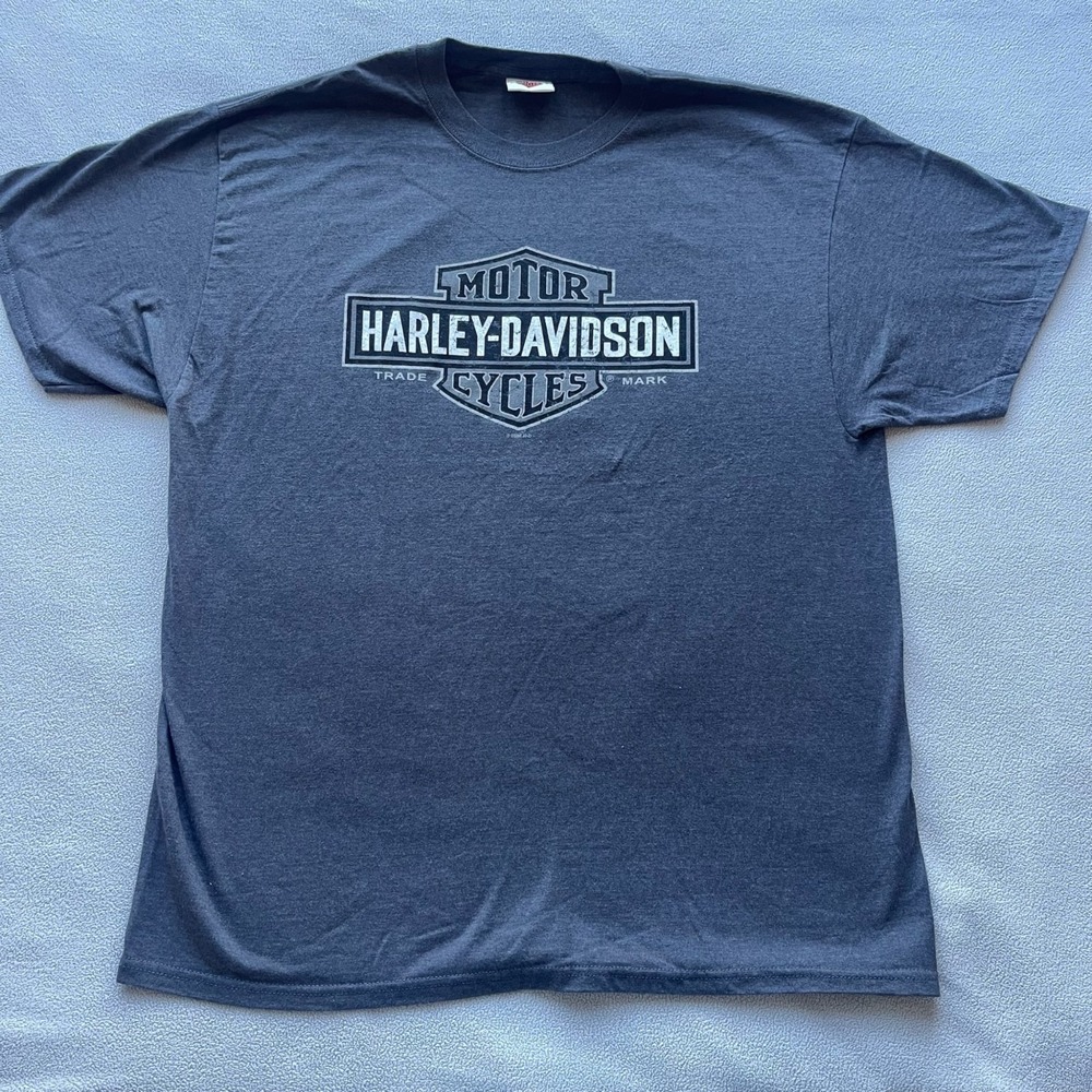 Harley Davisdon T Shirt‎ Mens XL Carson City NV Double Sided Graphic Gray Biker